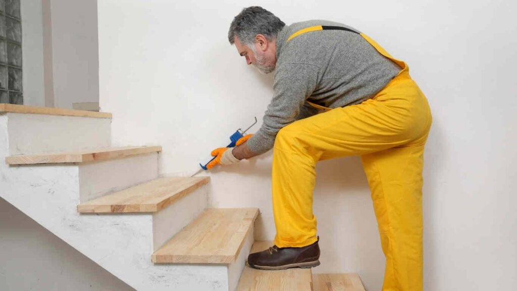 Before and after results of wooden stairs renovation by PR Croton