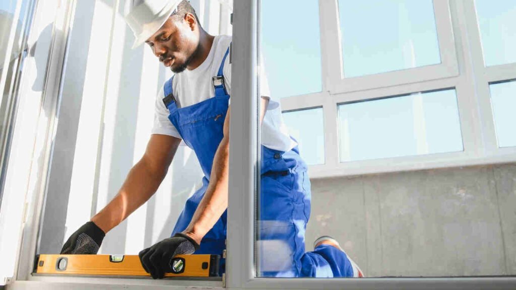 External wooden door installation by experienced Swindon carpenters