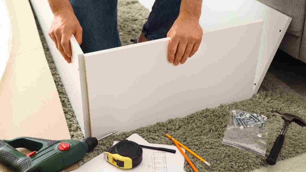 Tailored solid wood shelving unit installed by professionals